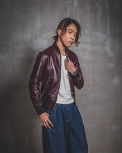 Load image into Gallery viewer, Men's Lambskin Zipper Pockets Bomber Jacket