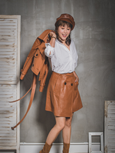 Load image into Gallery viewer, Women's Detachable Leather Trench Coat