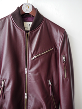 Load image into Gallery viewer, Men's Lambskin Zipper Pockets Bomber Jacket