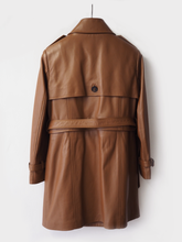 Load image into Gallery viewer, Women's Detachable Leather Trench Coat